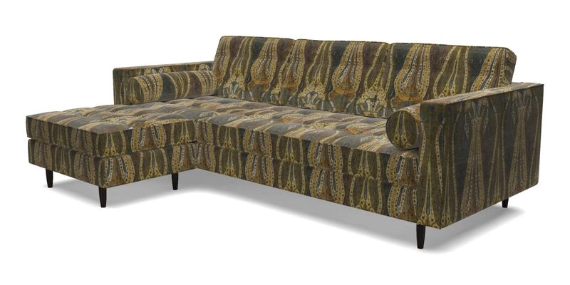 Marylebone RHF Corner Unit in Clever Tough And Eco Velvet Chrome