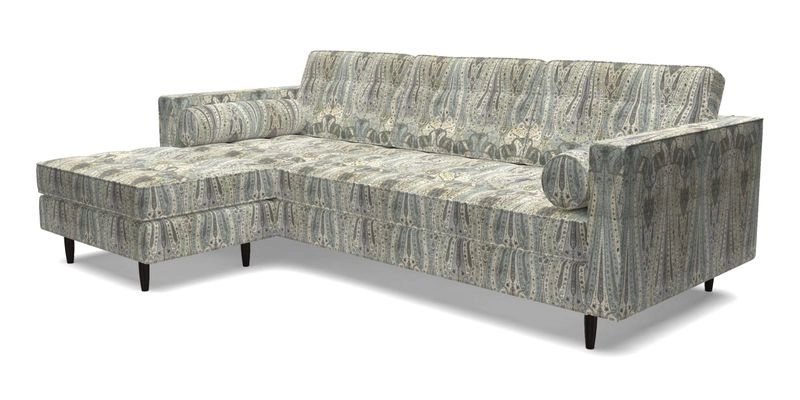 Marylebone RHF Corner Unit in Clever Tough And Eco Velvet Chrome