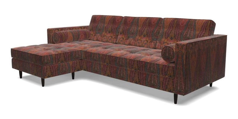 Marylebone RHF Corner Unit in Clever Tough And Eco Velvet Chrome