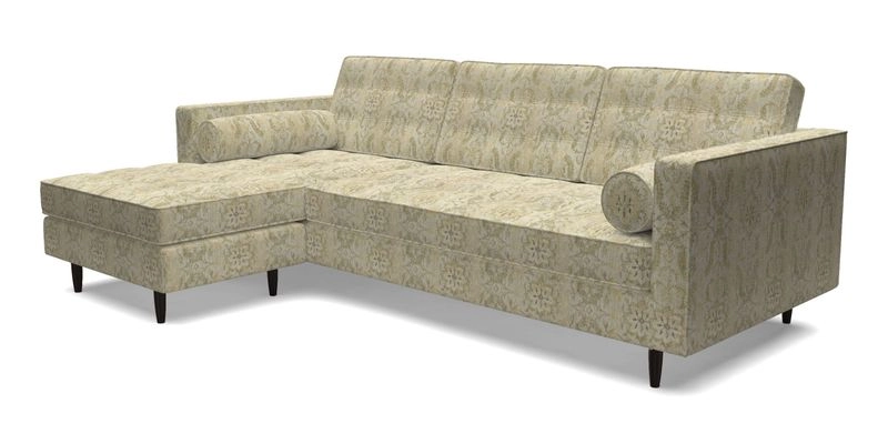 Marylebone RHF Corner Unit in Clever Tough And Eco Velvet Chrome
