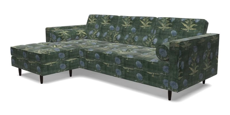 Marylebone RHF Corner Unit in Clever Tough And Eco Velvet Chrome