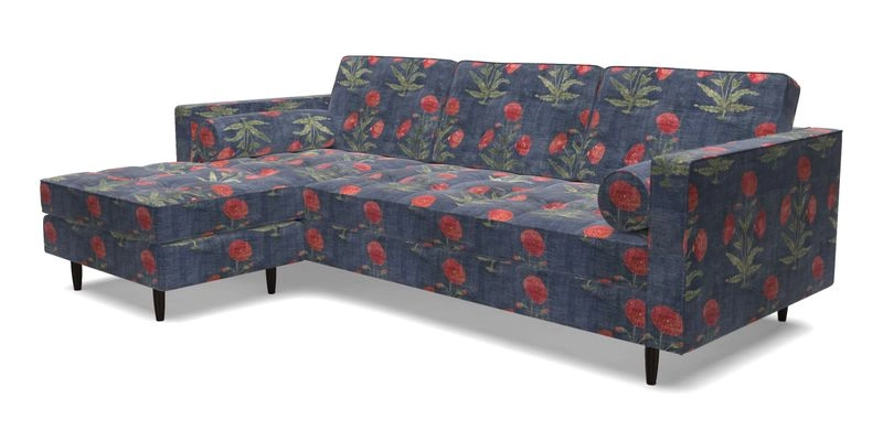 Marylebone RHF Corner Unit in Clever Tough And Eco Velvet Chrome