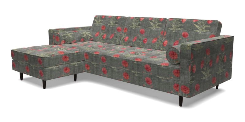 Marylebone RHF Corner Unit in Clever Tough And Eco Velvet Chrome