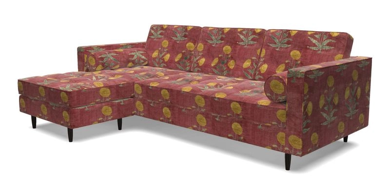 Marylebone RHF Corner Unit in Clever Tough And Eco Velvet Chrome
