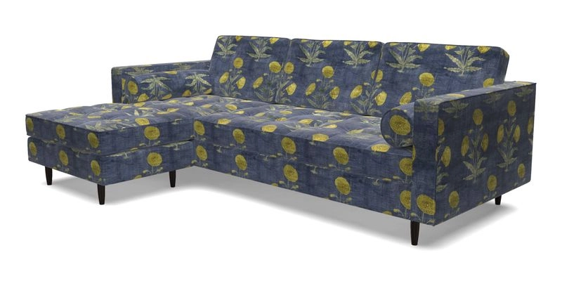 Marylebone RHF Corner Unit in Clever Tough And Eco Velvet Chrome