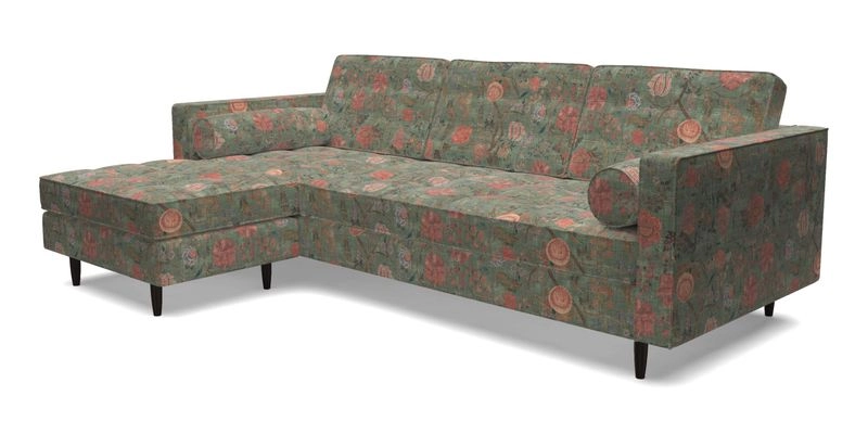Marylebone RHF Corner Unit in Clever Tough And Eco Velvet Chrome