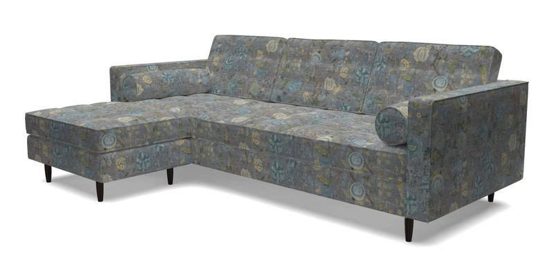 Marylebone RHF Corner Unit in Clever Tough And Eco Velvet Chrome