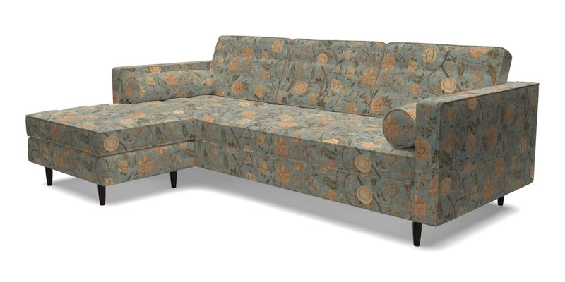 Marylebone RHF Corner Unit in Clever Tough And Eco Velvet Chrome