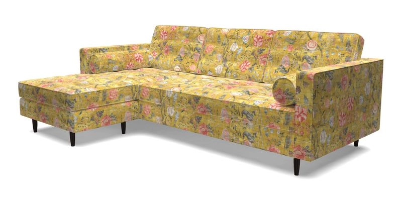 Marylebone RHF Corner Unit in Clever Tough And Eco Velvet Chrome