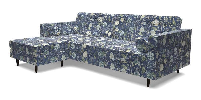 Marylebone RHF Corner Unit in Clever Tough And Eco Velvet Chrome