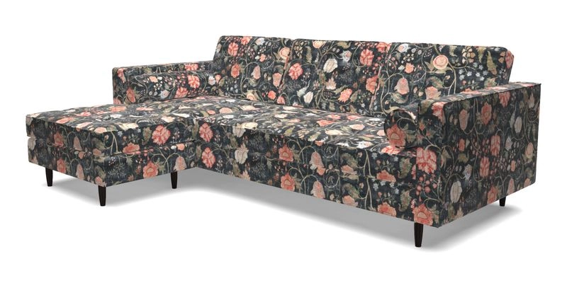 Marylebone RHF Corner Unit in Clever Tough And Eco Velvet Chrome
