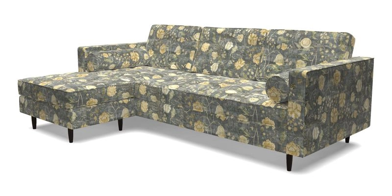 Marylebone RHF Corner Unit in Clever Tough And Eco Velvet Chrome