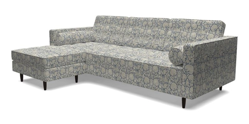 Marylebone RHF Corner Unit in Clever Tough And Eco Velvet Chrome
