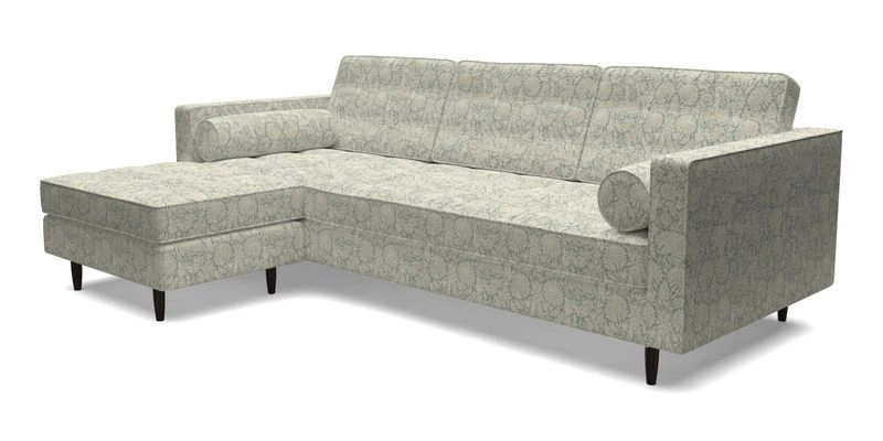 Marylebone RHF Corner Unit in Clever Tough And Eco Velvet Chrome