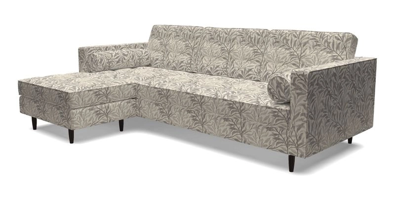 Marylebone RHF Corner Unit in Clever Tough And Eco Velvet Chrome