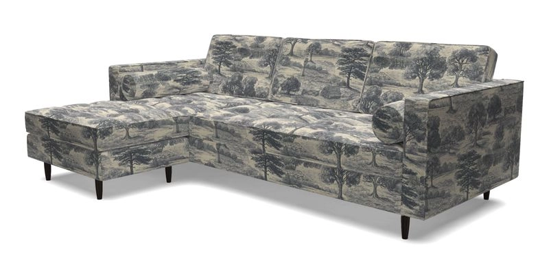 Marylebone RHF Corner Unit in Clever Tough And Eco Velvet Chrome