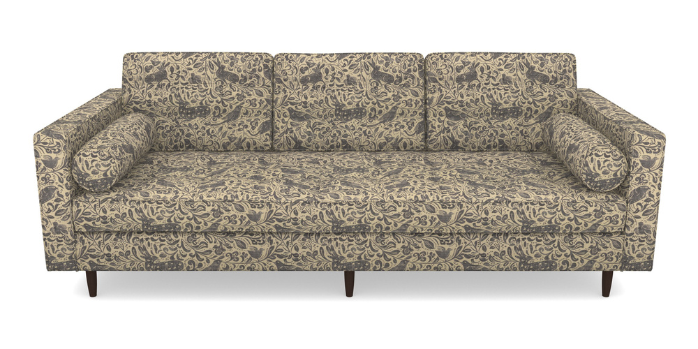 Product photograph of Marylebone 3 Seater Sofa In V A Drawn From Nature - Bird And Rabbit - Navy from Sofas and Stuff Limited