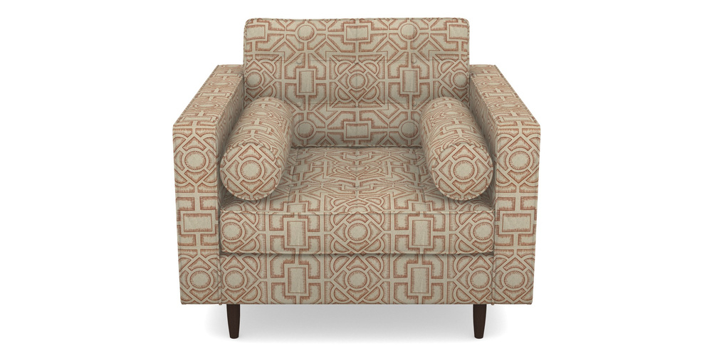 Product photograph of Marylebone Chair In Rhs Collection - Large Knot Garden Linen - Terracotta from Sofas and Stuff Limited