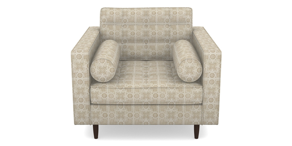 Product photograph of Marylebone Chair In Rhs Collection - Small Knot Garden Cotton Weave - Gold from Sofas and Stuff Limited