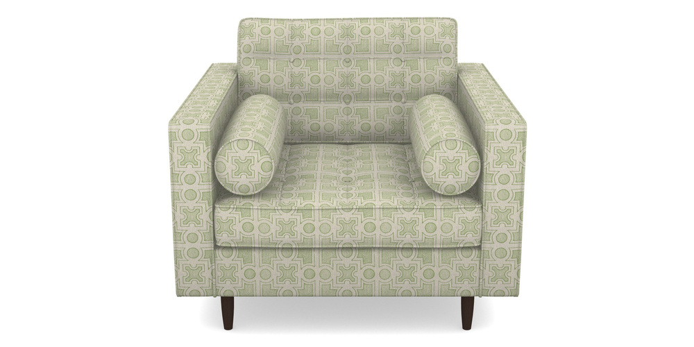 Product photograph of Marylebone Chair In Rhs Collection - Small Knot Garden Cotton Weave - Green from Sofas and Stuff Limited