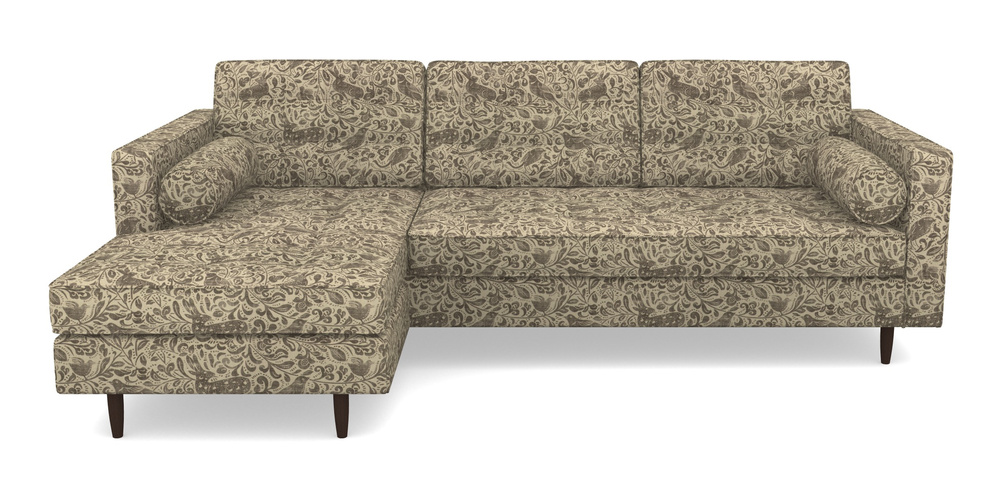 Product photograph of Marylebone Lhf Chaise In V A Drawn From Nature - Bird And Rabbit - Brown from Sofas and Stuff Limited