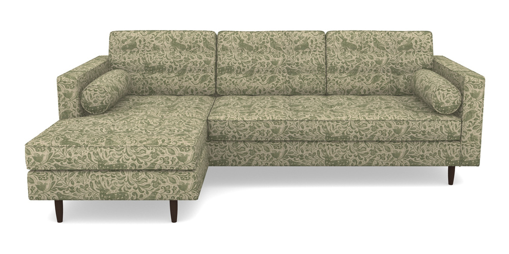 Product photograph of Marylebone Lhf Chaise In V A Drawn From Nature - Bird And Rabbit - Light Green from Sofas and Stuff Limited