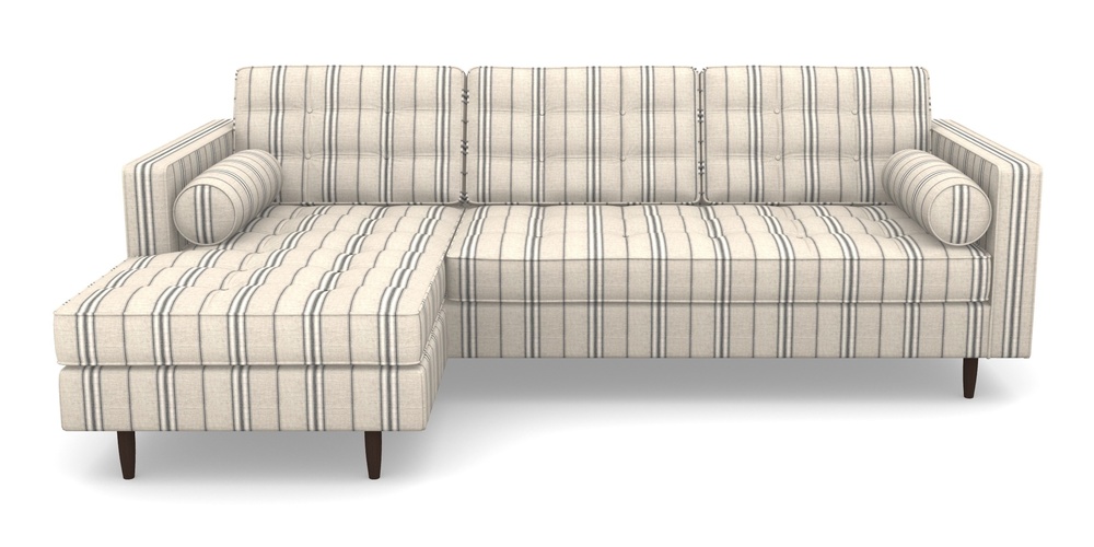 Product photograph of Marylebone Lhf Chaise In Cloth 18 Stripes - Regimental - Bible Black from Sofas and Stuff Limited