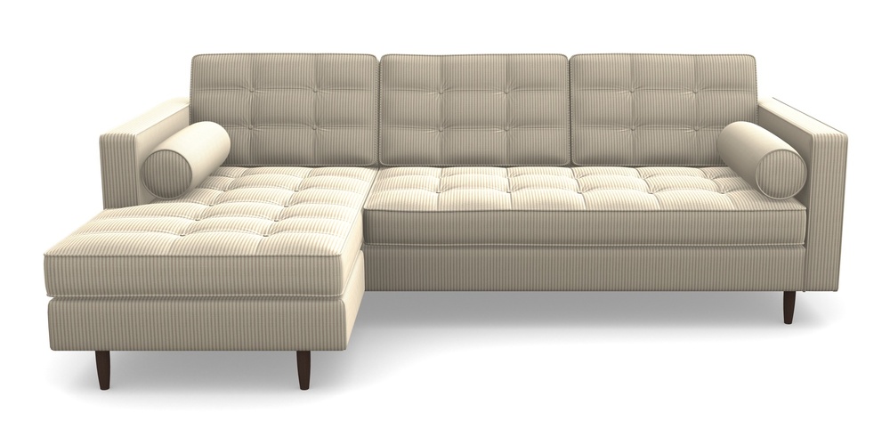 Product photograph of Marylebone Lhf Chaise In Cloth 21 - Simple Stripe - Beech from Sofas and Stuff Limited