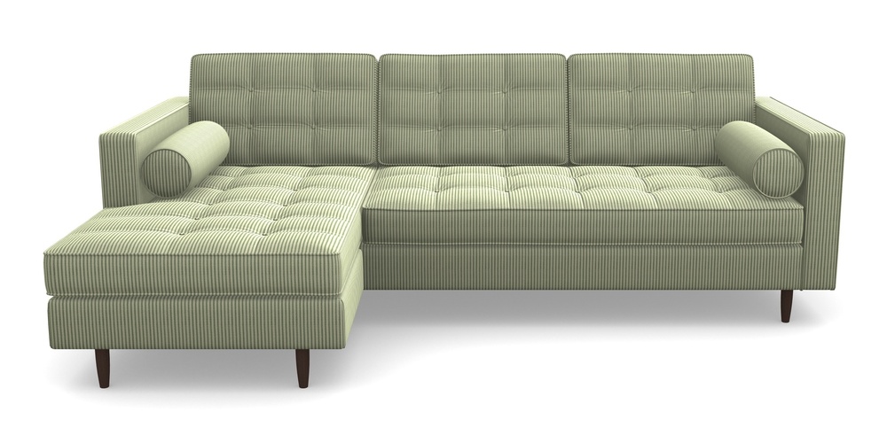 Product photograph of Marylebone Lhf Chaise In Cloth 21 - Simple Stripe - Forest from Sofas and Stuff Limited