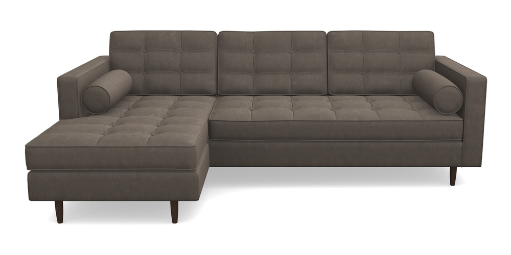 Product photograph of Marylebone Lhf Chaise In Clever Tough And Eco Velvet - Chrome from Sofas and Stuff Limited