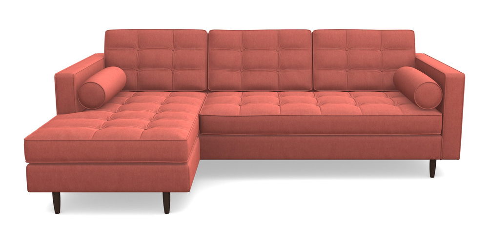 Product photograph of Marylebone Lhf Chaise In Clever Tough And Eco Velvet - Damson from Sofas and Stuff Limited