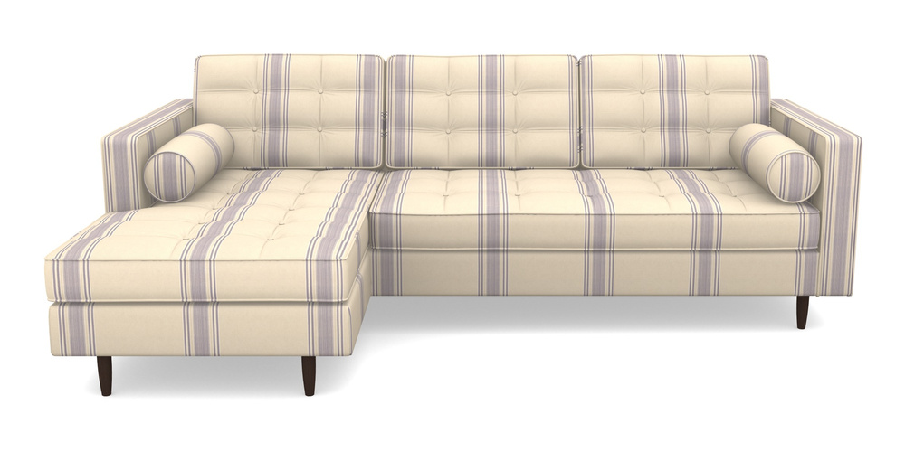 Product photograph of Marylebone Lhf Chaise In Cloth 22 - Racing Stripes Cheltenham - Blueberry from Sofas and Stuff Limited