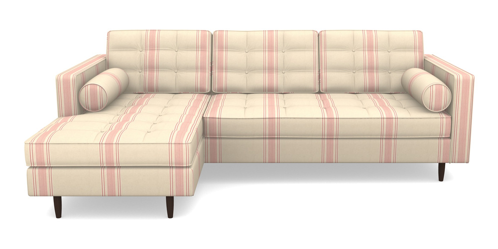 Product photograph of Marylebone Lhf Chaise In Cloth 22 - Racing Stripes Cheltenham - Cherry from Sofas and Stuff Limited