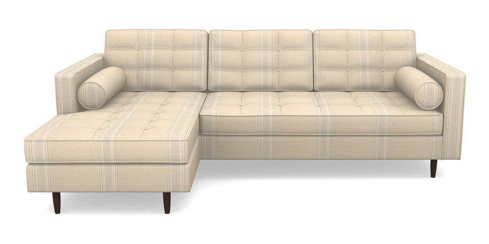 Product photograph of Marylebone Lhf Chaise In Cloth 22 - Racing Stripes Cheltenham - Dove from Sofas and Stuff Limited