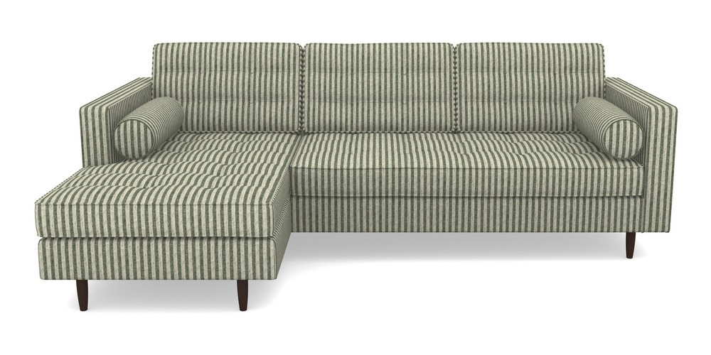 Product photograph of Marylebone Lhf Chaise In Cloth 22 - Pinstripe - Courgette from Sofas and Stuff Limited