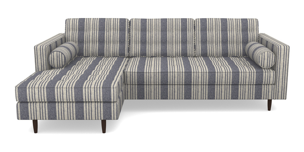 Product photograph of Marylebone Lhf Chaise In Cloth 22 - Bayadere - Deep Water from Sofas and Stuff Limited