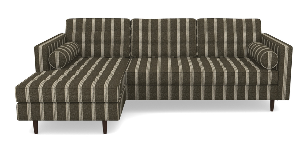 Product photograph of Marylebone Lhf Chaise In Cloth 20 - Design 2 - Olive Stripe from Sofas and Stuff Limited