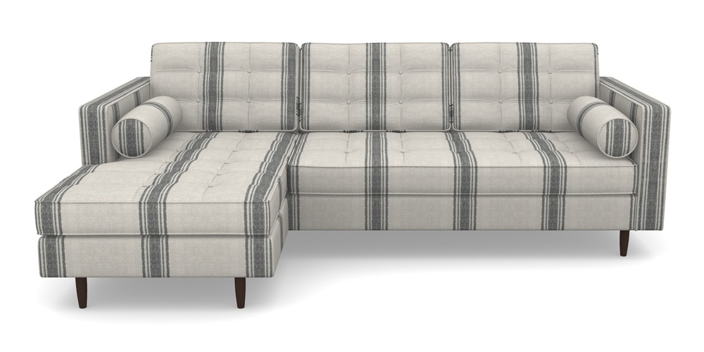 Product photograph of Marylebone Lhf Chaise In Flemish Stripe - Flemish Black from Sofas and Stuff Limited