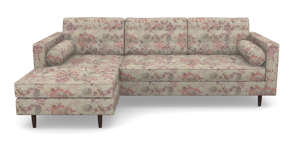 Product photograph of Marylebone Lhf Chaise In Floral Linen - Faith Antique Sangria from Sofas and Stuff Limited