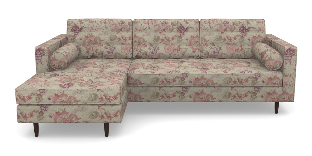 Product photograph of Marylebone Lhf Chaise In Floral Linen - Faith Rose Quartz from Sofas and Stuff Limited