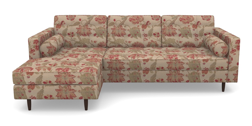 Product photograph of Marylebone Lhf Chaise In Floral Linen - Indienne T Rosso from Sofas and Stuff Limited