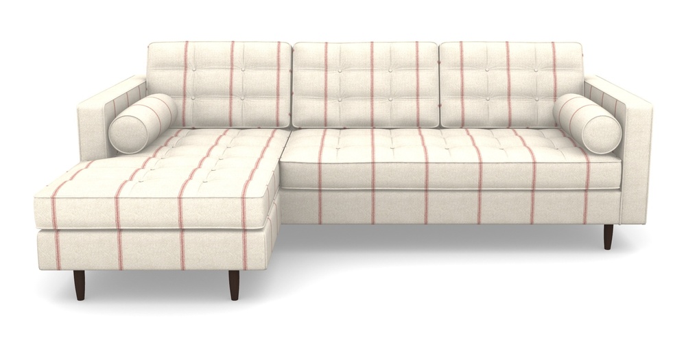 Product photograph of Marylebone Lhf Chaise In Grain Sack Stripe - Red from Sofas and Stuff Limited