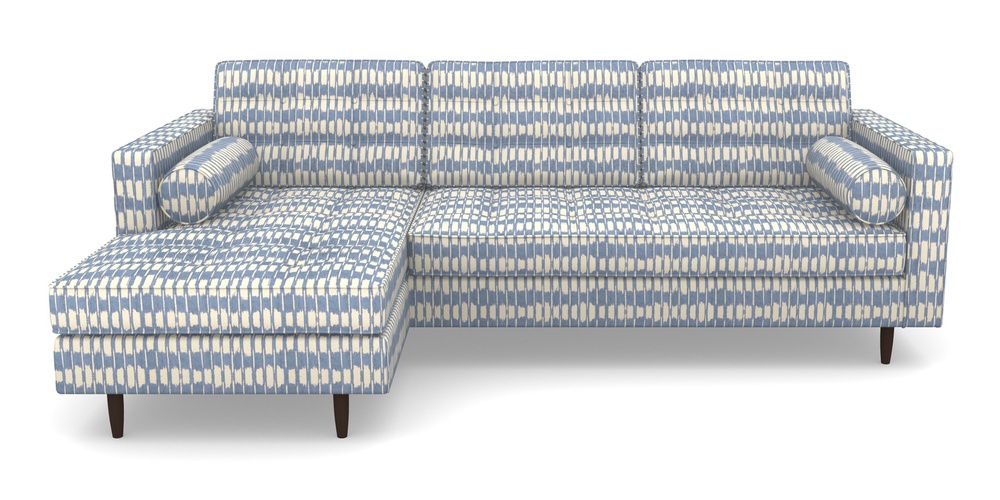 Product photograph of Marylebone Lhf Chaise In V A Brompton Collection - Ikat - Morning Blue from Sofas and Stuff Limited