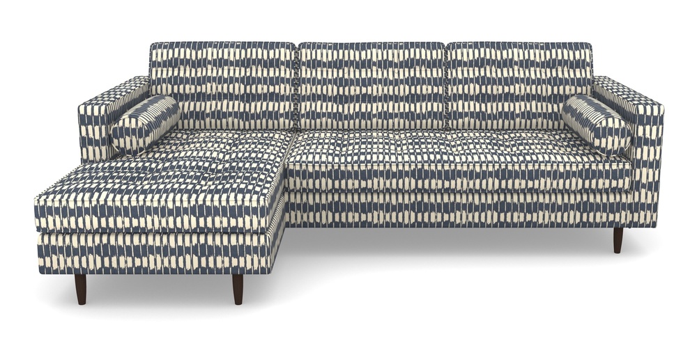 Product photograph of Marylebone Lhf Chaise In V A Brompton Collection - Ikat - Midnight Blue from Sofas and Stuff Limited