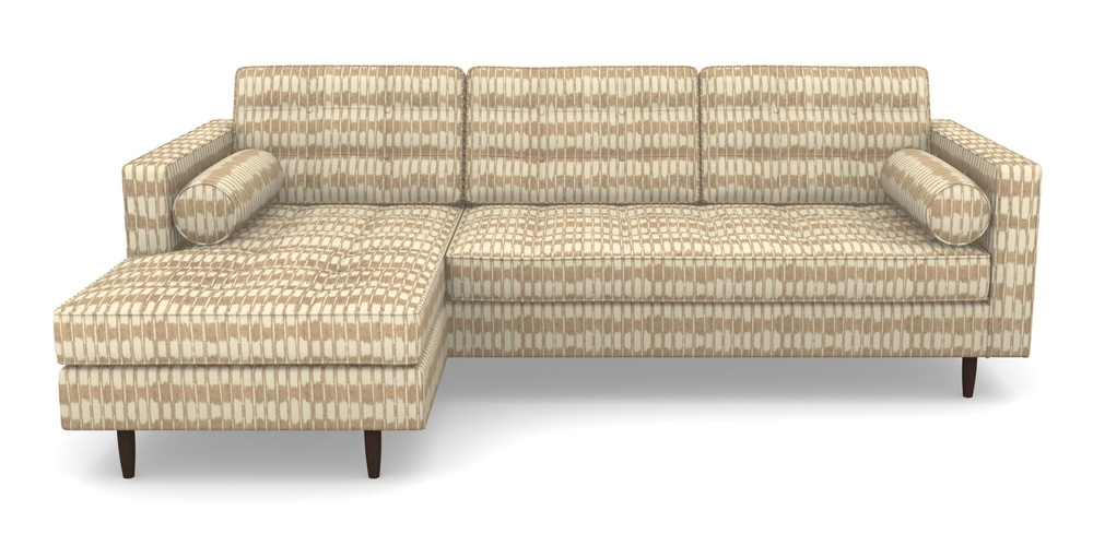 Product photograph of Marylebone Lhf Chaise In V A Brompton Collection - Ikat - Assam Tea from Sofas and Stuff Limited