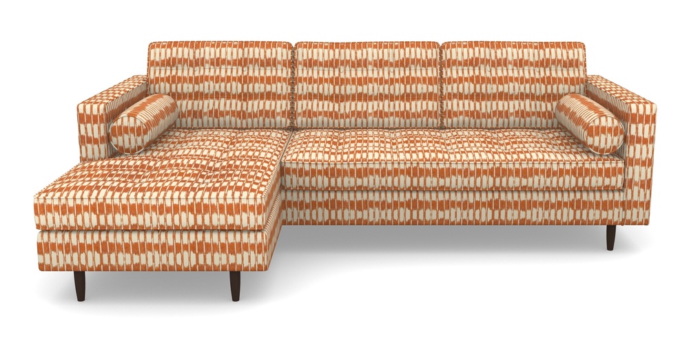 Product photograph of Marylebone Lhf Chaise In V A Brompton Collection - Ikat - Terracotta from Sofas and Stuff Limited