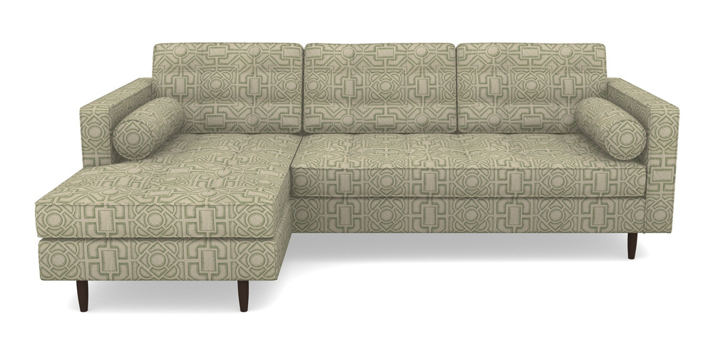 Product photograph of Marylebone Lhf Chaise In Rhs Collection - Large Knot Garden Linen - Green from Sofas and Stuff Limited