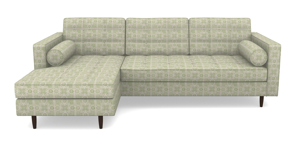 Product photograph of Marylebone Lhf Chaise In Rhs Collection - Small Knot Garden Cotton Weave - Green from Sofas and Stuff Limited