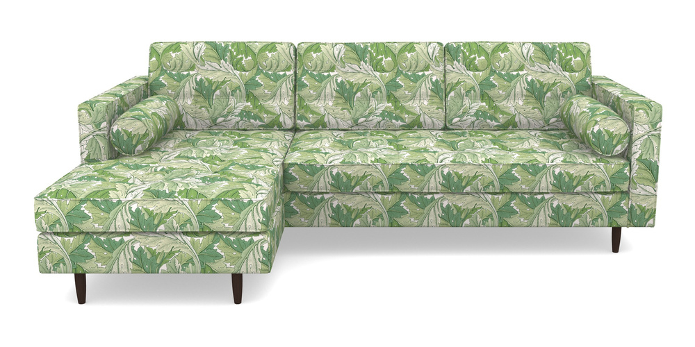 Product photograph of Marylebone Lhf Chaise In William Morris Collection - Acanthus - Leaf Green from Sofas and Stuff Limited