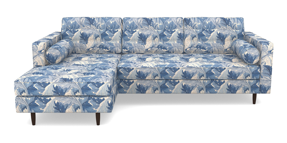 Product photograph of Marylebone Lhf Chaise In William Morris Collection - Acanthus - Woad from Sofas and Stuff Limited